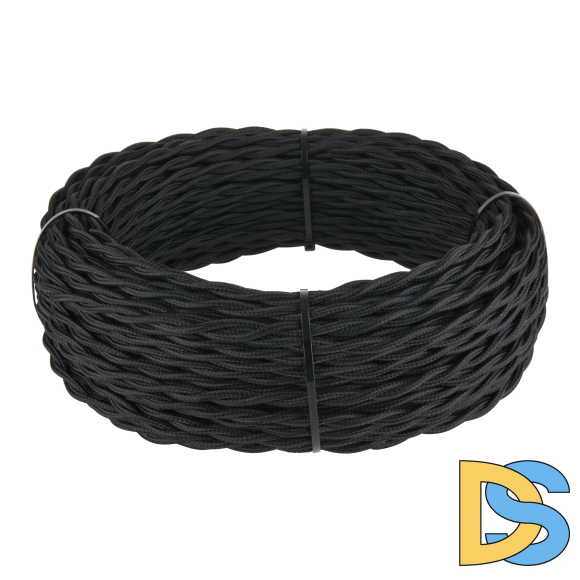 Ретро кабель витой Werkel 2х2,5 (черный) W6452608