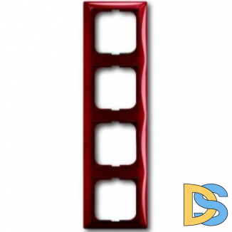 Рамка ABB Basic 55 4-постовая - фойер (красный)