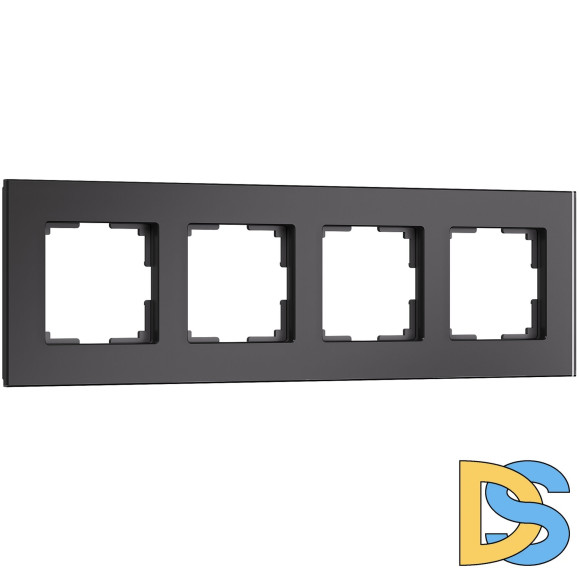 Рамка на 4 поста Werkel Senso (черный, стекло soft-touch) W0043108