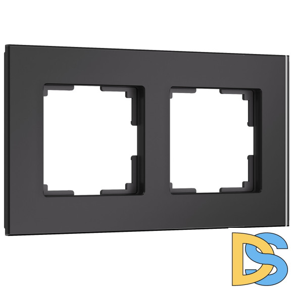 Рамка на 2 поста Werkel Senso (черный, стекло soft-touch) W0023108