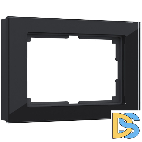Рамка для двойной розетки Werkel Favorit (черный,стекло) W0081108