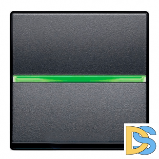 Выключатель 1кл с зеленой подсветкой ABB Niessen Zenit Антрацит