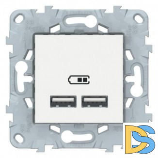 Розетка USB 2-ая (для подзарядки), Белый, серия Unica New, Schneider Electric