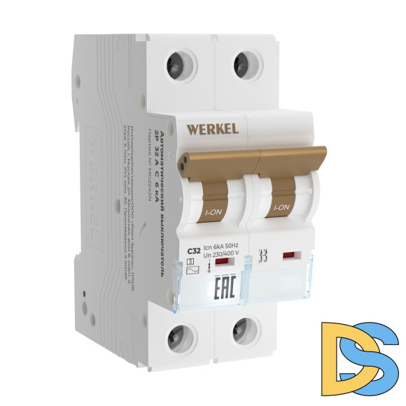 Автоматический выключатель Werkel 2P 32 A C 6 кА W902P326