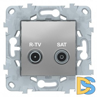 Розетка телевизионная проходная ТV-SAT, Алюминий, серия Unica New, Schneider Electric