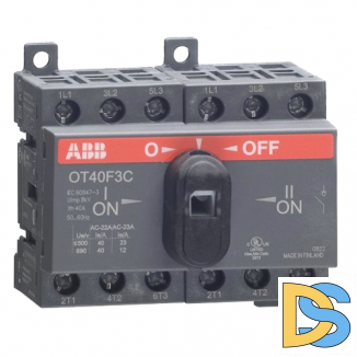 Реверсивный выключатель нагрузки АВВ OT40F3C 3P 40A