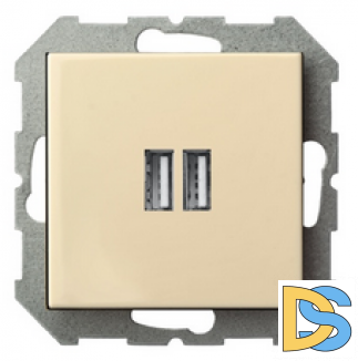 Зарядное устройство USB (A+A)3.4A EPSILON слоновая кость