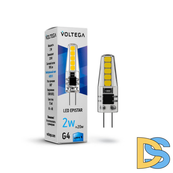Лампа светодиодная Voltega G4 2W 4000K прозрачная VG9-K1G4cold2W 7145