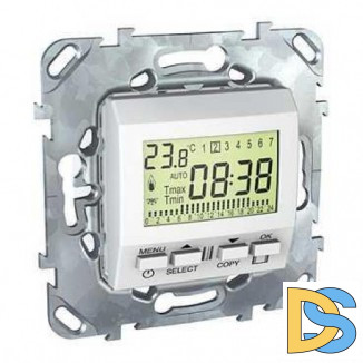 Термостат комнатный программируемый, Белый, серия Unica, Schneider Electric