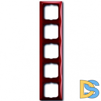 Рамка ABB Basic 55 5-постовая - фойер (красный)