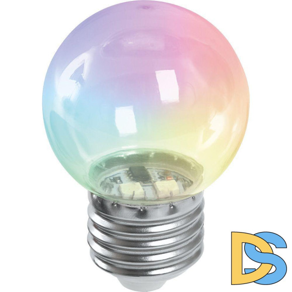 Лампа светодиодная Feron E27 1W RGB прозрачный LB-37 38132