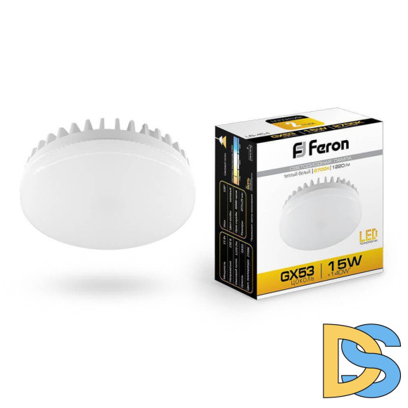 Лампа светодиодная Feron GX53 15W 2700K Таблетка Матовая LB-454 25834