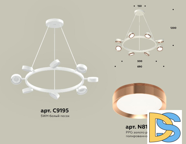 Подвесная люстра Ambrella Light Traditional (C9195, N8126) XB9195153