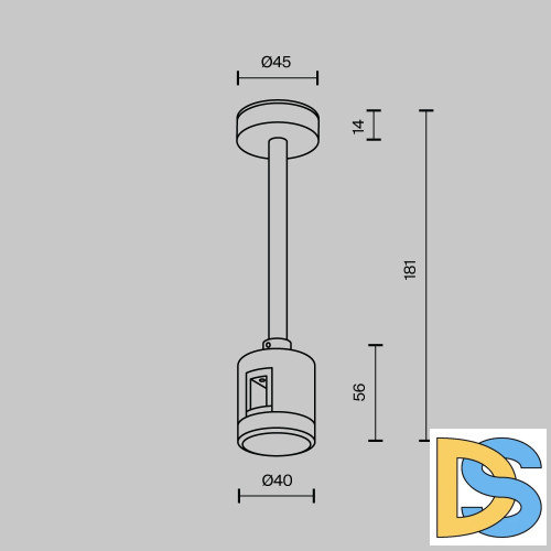 Крепление потолочное с прямым коннектором питания Maytoni Flarity TRA156C-IPCL1-B
