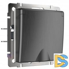 Розетка влагозащ. с зазем. с защит. крышкой и шторками (графит рифленый) W1171204