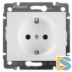 Розетка с заземлением, со шторками Legrand Galea Life - белый