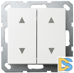 Выключатель двухклавишный Jasmart для жалюзи/штор в комплекте с накладкой белый глянцевый 10A 250V G3028W