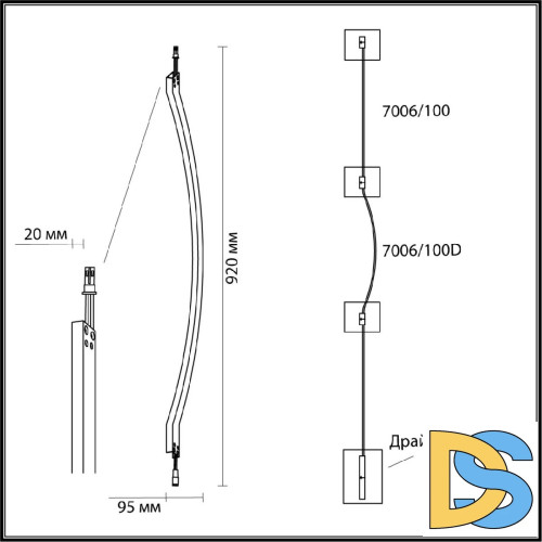 Модульный светодиодный светильник Odeon Light Hightech Fino 7006/100D
