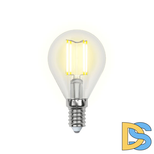 Лампа светодиодная (UL-00000197) Uniel E14 6W прозрачная LED-G45-6W/WW/E14/CL PLS02WH