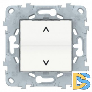 Выключатель для жалюзи (рольставней) кнопочный, Белый, серия Unica New, Schneider Electric