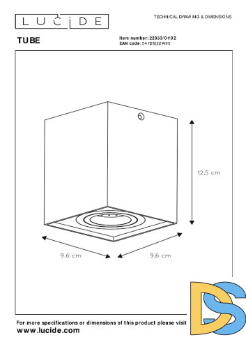 Накладной светильник Lucide Tube 22953/01/02
