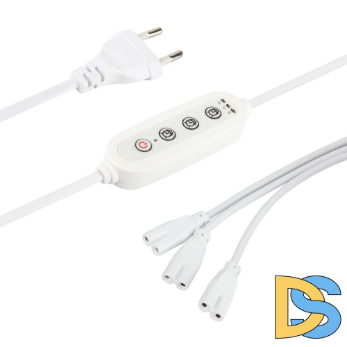 Разветвитель сетевой для линейных светильников Эра 3х IEC C7 2pin+timer (4/8/12 H) 2 м Б0066933