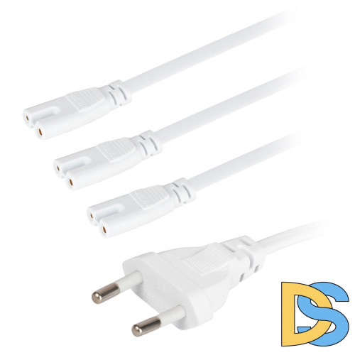 Разветвитель сетевой для линейных светильников Эра 3х IEC C7 2pin+timer (4/8/12 H) 2 м Б0066933