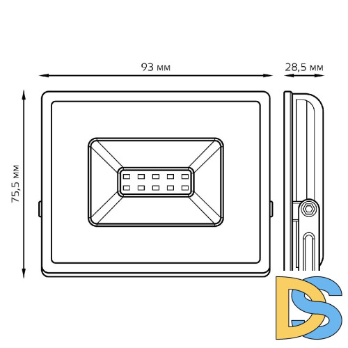 Прожектор светодиодный Gauss Elementary 10W 3000К 613527110