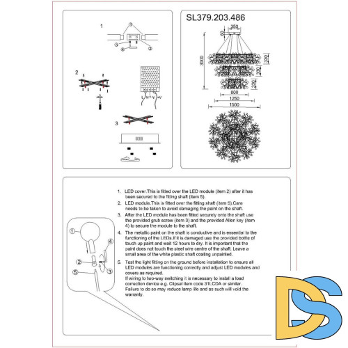 Подвесная светодиодная люстра ST Luce Rafina SL379.203.486