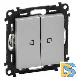 Переключатель Legrand Valena Life 2-клавишный с подсветкой 755222-752028-067686 Алюминий