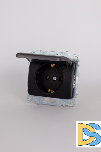 Розетка с крышкой и заземлением ELBI Jazz 607-014800-218