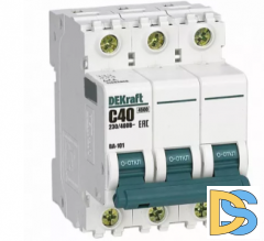 Автоматический выключатель DEKraft ВА-101 3P 40А 4.5кА, 11082DEK