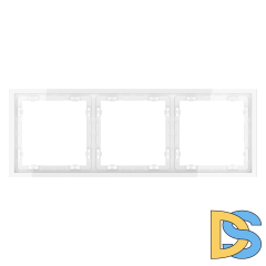 Рамка пластиковая VOLTUM S70 на 3 поста, (белый глянцевый)