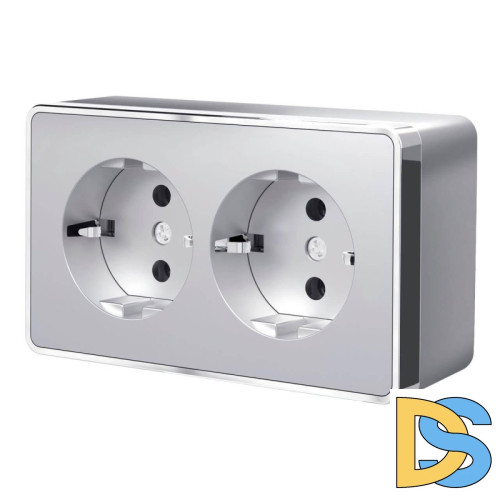 Розетка двойная с заземлением Werkel Gallant серебряный W5072106 4690389167188