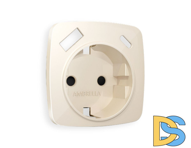 Лицевая панель для розетки с/з со шторками 2USB A+C Ambrella Volt Omega OP3100