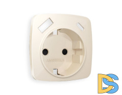 Лицевая панель для розетки с/з со шторками 2USB A+C Ambrella Volt Omega OP3100