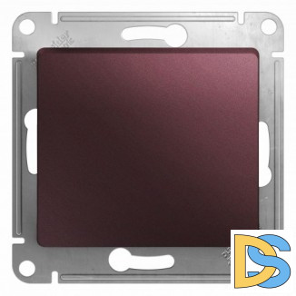 Выключатель 1-клавишный; кнопочный, Баклажановый, серия Glossa, Schneider Electric