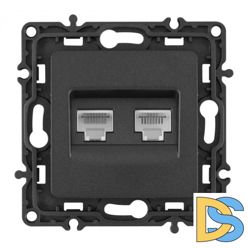 Розетка телефонная RJ11 + компьютерная RJ45 Arte Milano 217.44-1.black