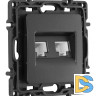 Розетка телефонная RJ11 + компьютерная RJ45 Arte Milano 217.44-1.black