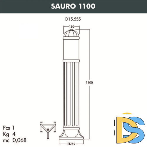 Садовый светильник Fumagalli Sauro D15.555.000.LXF1R.FRA