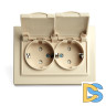 Розетка 2-местная с/з с крышкой Stekker Эрна PST16-9015-02 49137