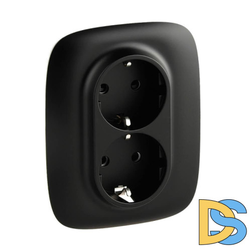 Розетка двойная Legrand Valena Allure 16A 250V с/з со шторками безвинтовой зажим антрацит 753936