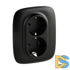 Розетка двойная Legrand Valena Allure 16A 250V с/з со шторками безвинтовой зажим антрацит 753936