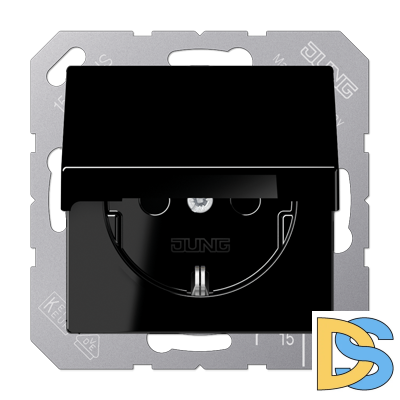 Розетка Schuko с откидной крышкой и защитой от детей Jung A1520KIKLSW
