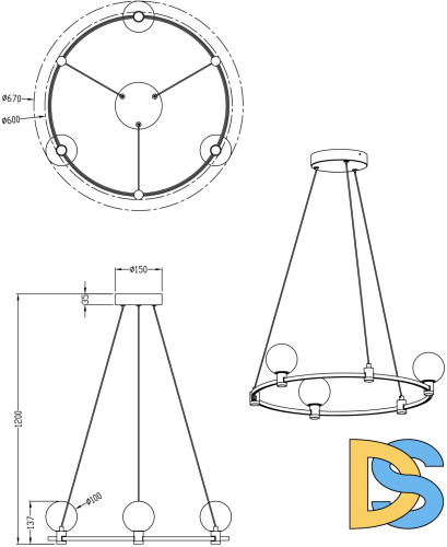 Подвесная люстра Freya Urban FR4005PL-03G