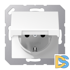 Розетка 2K+З с крышкой Jung A1520BFKLWW