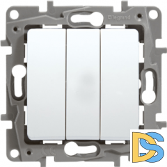 Выключатель Legrand Etika 3-клавишный белый, 672213