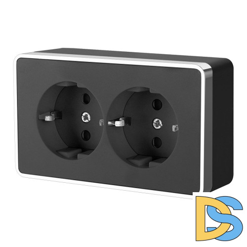 Розетка двойная с заземлением Werkel Gallant (черный W5072135