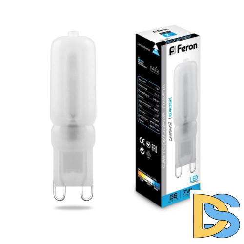 Лампа светодиодная Feron G9 7W 6400K Прямосторонняя Матовая LB-431 25757