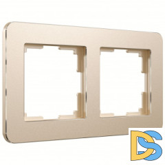 Рамка на 2 поста Platinum шампань W0022611